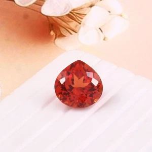 AAA Flawless Natural Ceylon Orange Sapphire Heart Loose Gemstone Cut 7.35 Ct - Picture 1 of 5