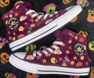 Converse x Willy Wonka Hi-Top Swirl Velvet Candy Chuck Taylor sneakers sz 2 NEW - Picture 1 of 12
