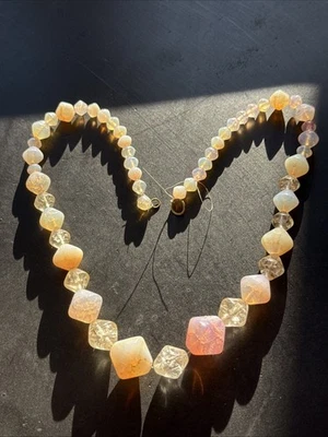 Ancien Collier Art Déco Créateurs Metal Argenter perle Art nouveau deco résine  - Photo 1/4