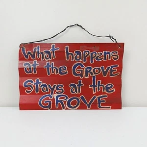 Ole Miss What Happens at The Grove Stays at The Grove Tin Sign Wall Decor 12x8 - Picture 1 of 5