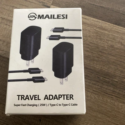 Mailesi Travel Adapter Super Fast Charging 25W Type-C To Type-C 6ft Cable /az - Image 1 of 4