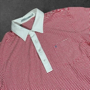 Polo Criquet Uomo Tg XL Rosso Righe Performance Cotone Biologico Pima SS - Foto 1 di 7
