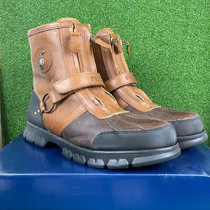 Polo Ralph Lauren Mens Brown Leather Conquest Iii High Boots Sz 11 - Picture 1 of 7
