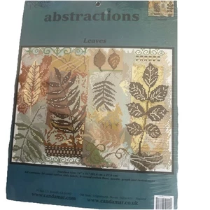 Candamar Designs Abstracciones Hojas #52202 Collage Punto de Cruz Kit 14x11 Nuevo en Paquete - Imagen 1 de 5