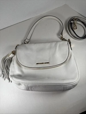 Michael Kors Bedford Tassel Leather Convertible Bag Ivory Shoulder/crossbody - Image 1 of 4