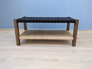 Moroccan teak woven with leather Bench; ready o decorate you bed room. - Picture 1 of 8