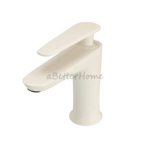 New Cream White Brass Bathroom Wash Basin Mixer Tap Single Handle Sink Faucet - Picture 1 of 9
