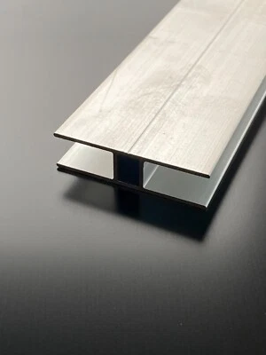 H-Profil 10mm Alu Aluminium blank für Stegplatten SDP Gewächshaus Stoßprofil