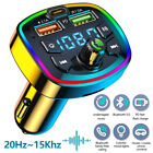 Wireless Car Bluetooth 5.0 Fm Transmitter Mp3 Player Dual Usb Charger Kit Rgb;
