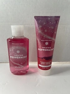 NEW Twisted Peppermint Bath & Body Works Body Cream And Shower Gel - Picture 1 of 4