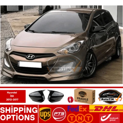 Paire de cache rétroviseur piano noir pour Hyundai İ30 2012-2017 Batman Bat ... - Photo 1/4