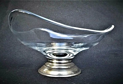 CRISTAL MODERNISTA VINTAGE AÑOS 50 - CUENCO ESTERLINA - ESTADOS UNIDOS Foto 1 de 4
