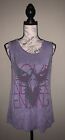 “Love Never Ending”  Purple Distressed Tank Top, Size L