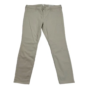 H&M Women's Stretch Mid Rise Tapered Denim Skinny Jeans Size 18 Beige NWT - Picture 1 of 7
