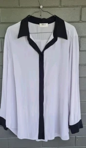 Ladies Blouse/Shirt "Mela Purdie" Soft Grey/Black Colour Size 16 - Picture 1 of 4