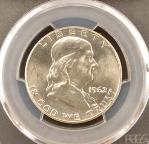 1962 Franklin Half Dollar PCGS MS64FBL Full Bell Lines !! #654 - Bild 1 von 3
