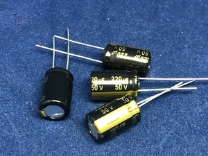 EEUFM1H221 (Pack of 4) 220μF Electrolytic Capacitor 50V dc 10mm Dia. x 16mm - Imagen 1 de 1