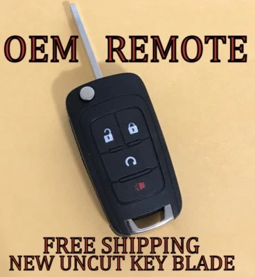 OEM GM CHEVY EQUINOX TRAX FLIP KEY KEYLESS REMOTE START FOB TRANSMITTER 13501916 - Image 1 of 3
