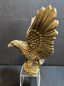 Large Vintage Cast Metal Spread Wing EAGLE Flag Pole Finial Topper 9" Tall