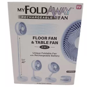 My Fold Away Rechargeable 2-in-1 Floor & Table Fan Compact Portable BRAND NEW - Picture 1 of 3