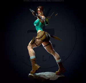 Lara Croft Tomb RIder Diorama resin kit diorama statue 30 cm UNPAINTED - Foto 1 di 6