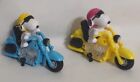 Vintage Snoopy On Motorcycle Candy Dispenser Lot Of Two