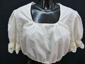 Gr.48 Dirndlbluse süße Bluse für Dirndl Diolen Baumwollmischung mit Spitze B9185 - Bild 1 von 6