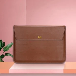 Personalised Pu Leather Laptop Sleeve For Macbook Air - Picture 1 of 16