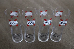 4 x Kronenbourg 1664 Pint Glasses 20oz Beer Lager Glass - Pub Bar Man Cave - Picture 1 of 3
