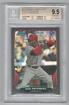 2013 Bowman Chrome Draft Black Refractor #19 Didi Gregorius Rookie #3/35 BGS 9.5 - Image 1 of 2