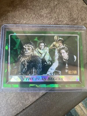 Topps Chrome Sapphire Star Wars Return Of The Jedi Green 02/60 THE PLAN BEGINS - Image 1 of 3