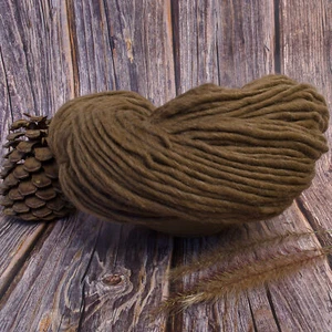 Shetland Yarn Super Chunky (Natural Moorit) 200g Yarn Brown Knitting Nalbinding - Foto 1 di 2