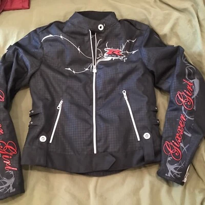 RARO Suzuki/ICON/Hella/Mujer GSXR Gixxer Niña/Acolchado/Chaqueta de Motocicleta/Talla S Foto 1 de 4