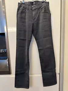 7 For All Mankind Carsen Luxe Straight Leg Stretch Gray Jeans Sz 31x34 - Picture 1 of 4