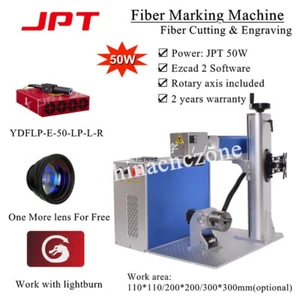 50W JPT LP 200*200mm Fiber Laser Marking/Cutting Machine JCZ Board Rotary Axis - Picture 1 of 11