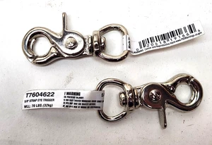 2 pcs 5/8" Swivel Eye 2-1/2" Length Trigger Snap Hook Stainless Steel 316 Leash - Picture 1 of 5