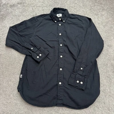 Camisa Obey Orgánica Con Botones Para Hombres Pequeña Negra Manga Larga Algodón Informal Patinador Foto 1 de 4