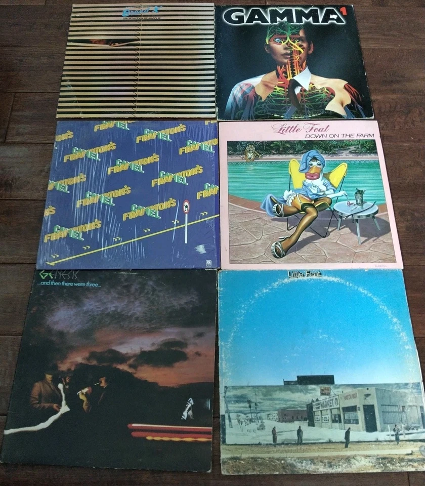 Prog Classic Rock Lp Lot Rare Little Feat Camel Genesis Gamma Brand X Down Farm - Image 1 of 1
