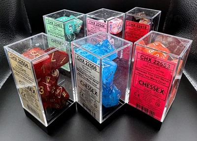 Dados Chessex 22403 22419 22504 22544 22553 22566 Mega-Édrico 7 juegos de troqueles onda 2 Foto 1 de 4