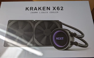 NZXT Kraken X62 280mm Liquid Cooler RL-KRX62-02 RGB LED Aluminum Intel AMD NIB - Image 1 of 4