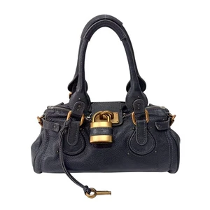 CHLOÉ Paddington Charcoal Grey Leather Shoulder Bag - Picture 1 of 19