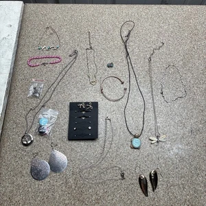 Jewelry Lot Pieces Chains Bracelets Earrings Necklace Dragon Fly Tree Of Life - Picture 1 of 10