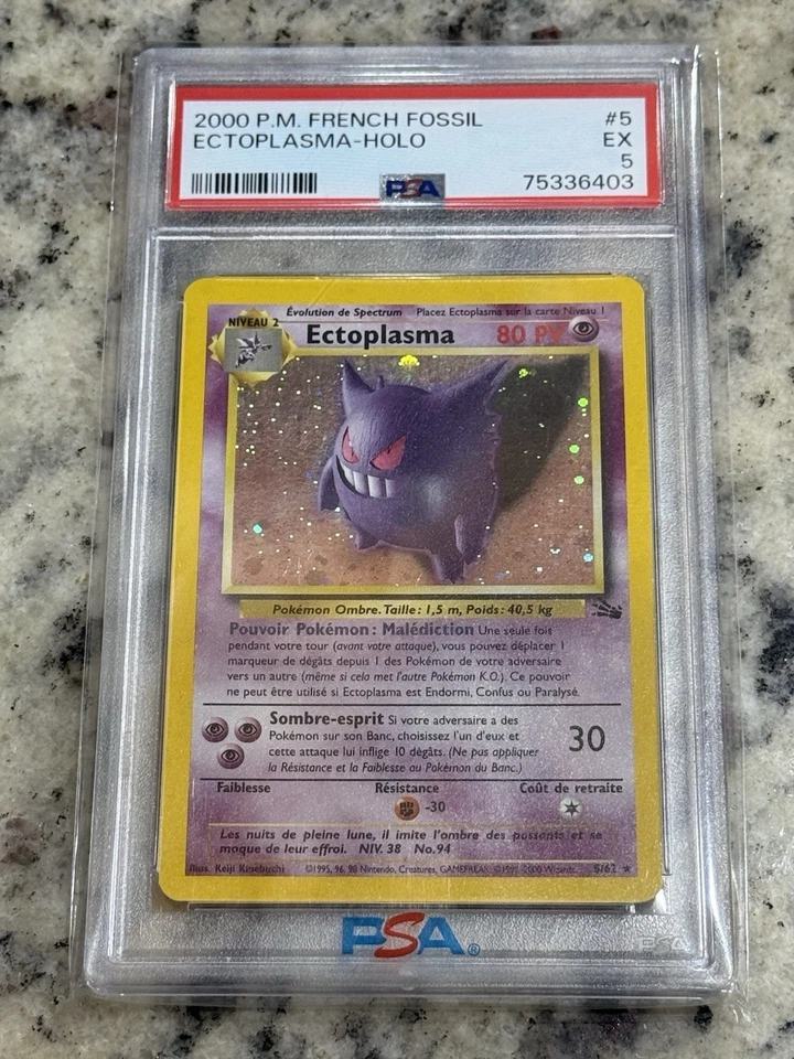 2000 Gengar French Fossil Holo Ectoplasma PSA 5 Pokémon - Image 1 of 1