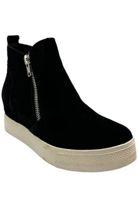 Steve Madden Women's Wedgie Sneaker Black Suede - Picture 1 of 3
