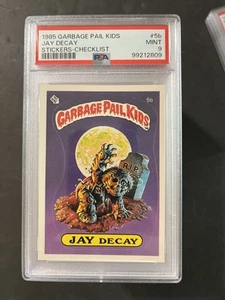1985 GARBAGE PAIL KIDS STICKERS Matte #5B Jay Decay SERIES 1 PSA 9 GPK OS1 - Picture 1 of 2