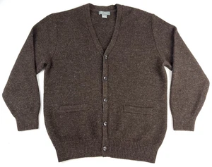 DANIEL CREMIEUX Signature Collection 100% Alpaca Cardigan Brown Sweater Mens L - Picture 1 of 6