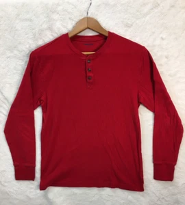Land’s End Langarm Hemd Herren klein rot Freizeit Knöpfe - Bild 1 von 11