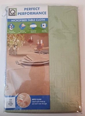 Mantel redondo de microfibra verde salvia 70" a prueba de derrames para salas de estar vintage Foto 1 de 2