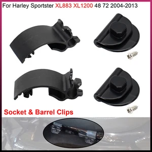 Batteriedeckelbuchse links + Laufclips für Harley Sportster XL883 XL1200 - Bild 1 von 12