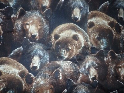 Tela de algodón con estampados Bear River Kevin Daniel Wilmington realista nueva de 2,5 yardas Foto 1 de 4